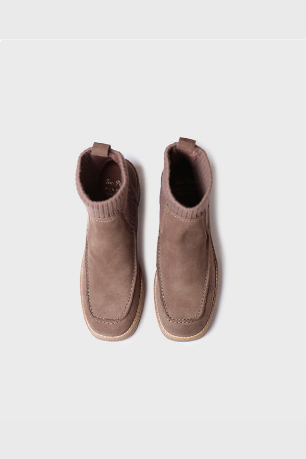 Toni Pons Botins com salto largo  camel