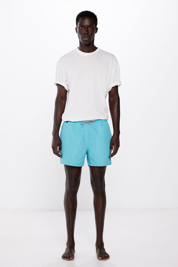 Springfield Ba&ntilde;ador estampado geom&eacute;trico verde