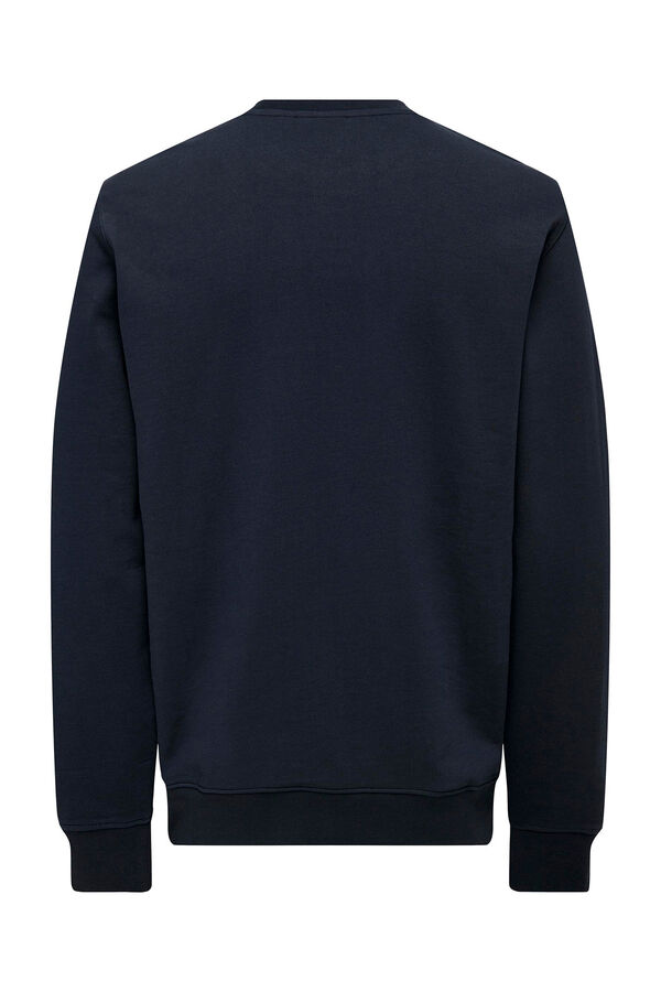 Only & Sons Sweatshirt b&aacute;sica com corte padr&atilde;o preto