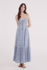 Springfield Vestido midi estampado geométrico turquesa