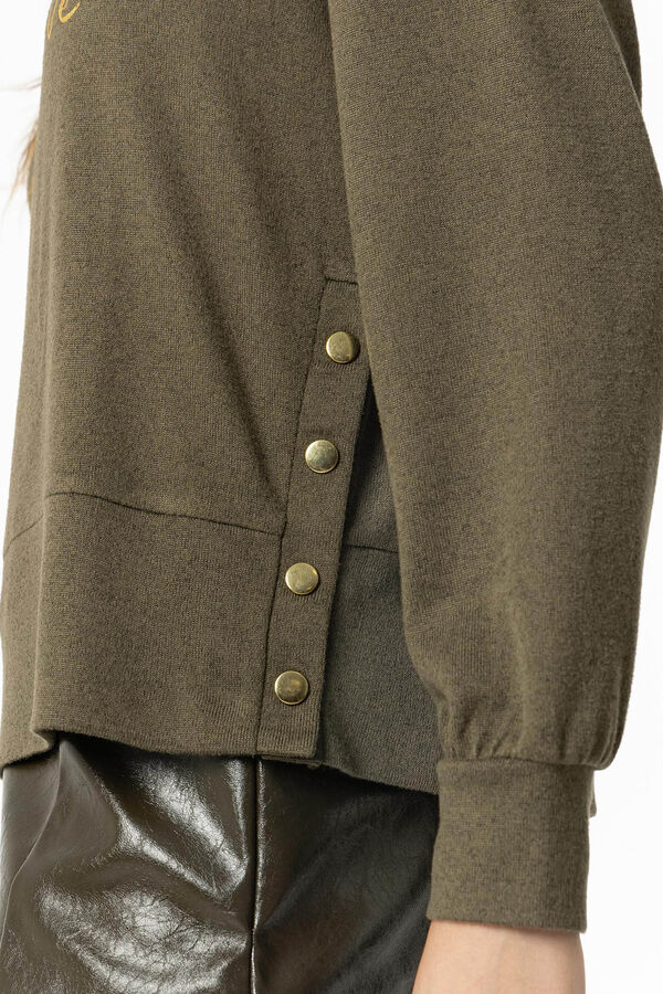 Tiffosi T-shirt de manga comprida com bot&otilde;es verde