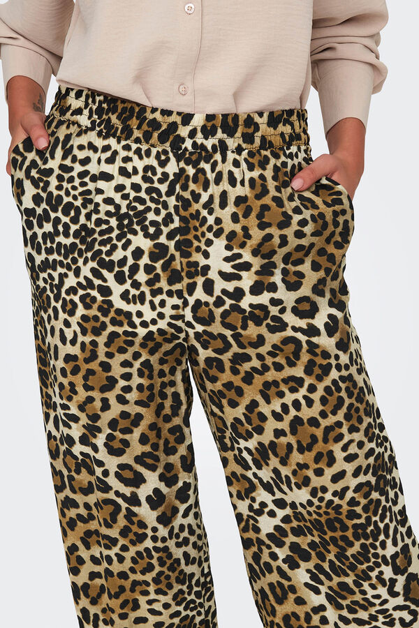 JDY Cal&ccedil;as animal print branco