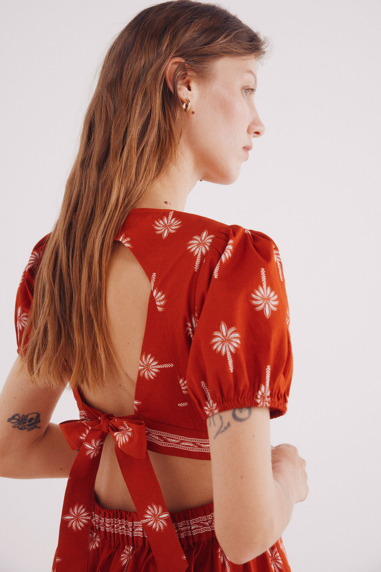 Springfield Vestido midi estampado com recortes