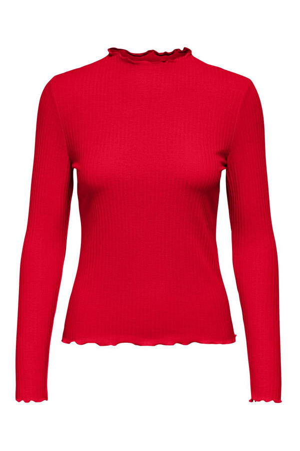 Only Su&eacute;ter manga larga rojo