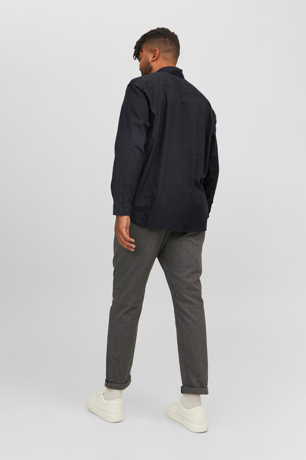 Jack & Jones PLUS Camisa de sarja xadrez loose fit PLUS preto