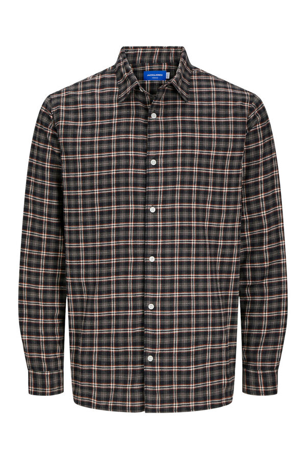 Jack & Jones Camisa flanela xadrez cinzento