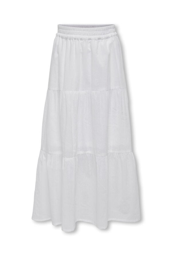 Only Girls Falda larga ligera blanco