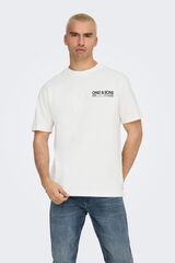 Only & Sons Herren-T-Shirt mit entspannter Passform. 100 % Bio-Baumwolle. branco