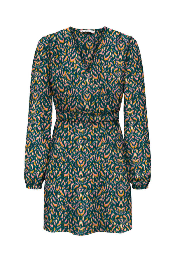 Only Kurzes Kleid V-Ausschnitt verde