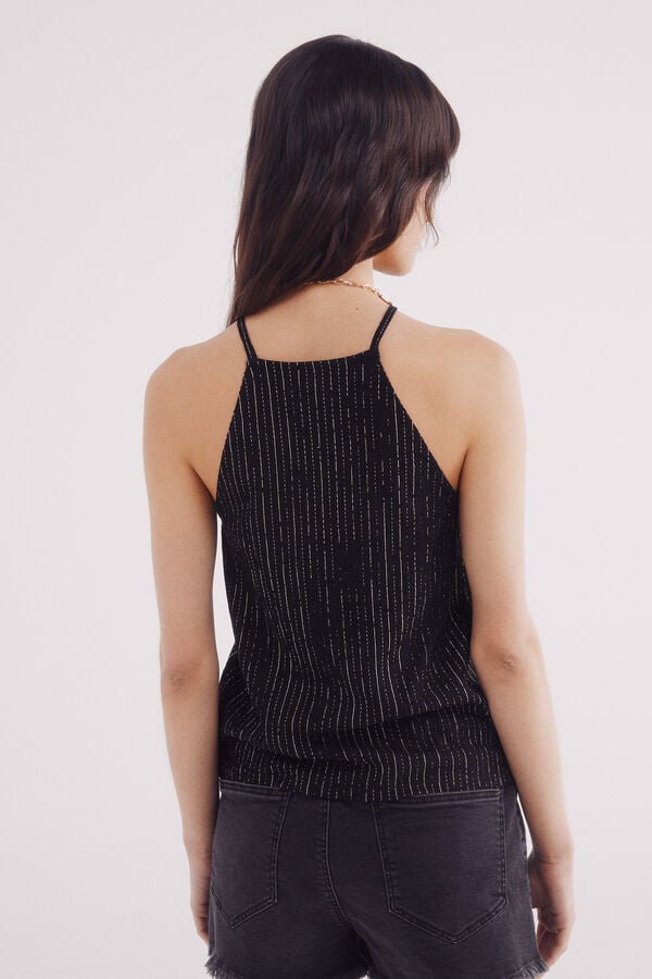 Springfield Top halter hilo dorado negro