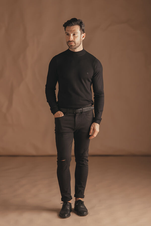 Celopman Su&eacute;ter B&aacute;sico com Gola Perking  verde