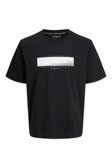 Jack & Jones T-shirt manga curta em algod&atilde;o preto