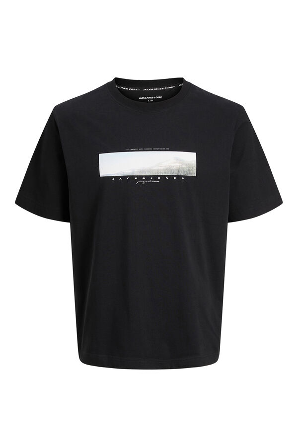 Jack & Jones T-shirt manga curta em algod&atilde;o preto