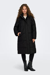 Only Sobretudo comprido com capuz preto