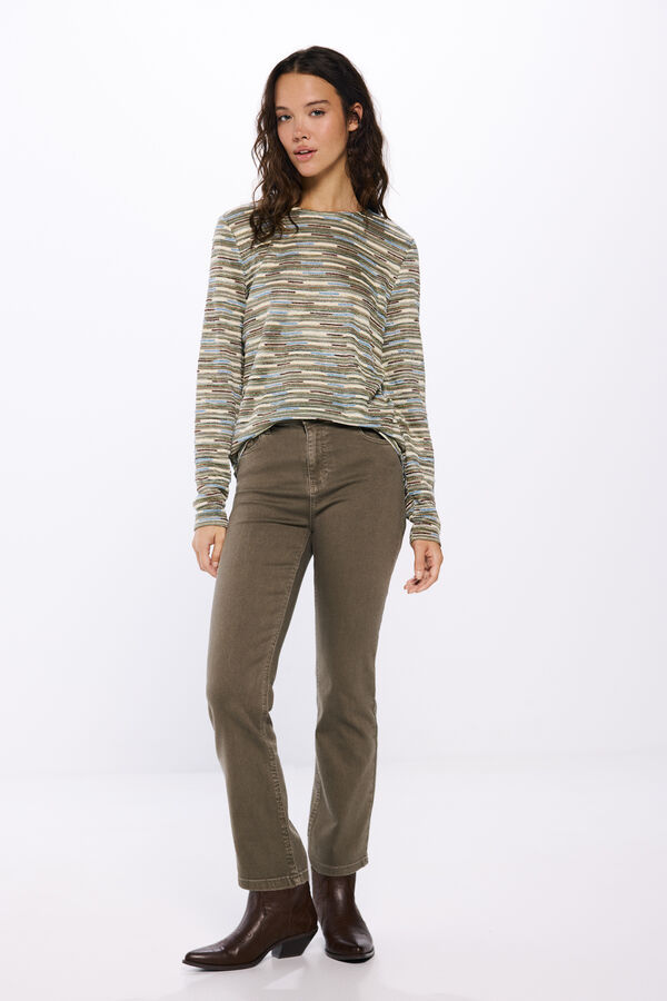 Springfield Camiseta estructura rayas beige