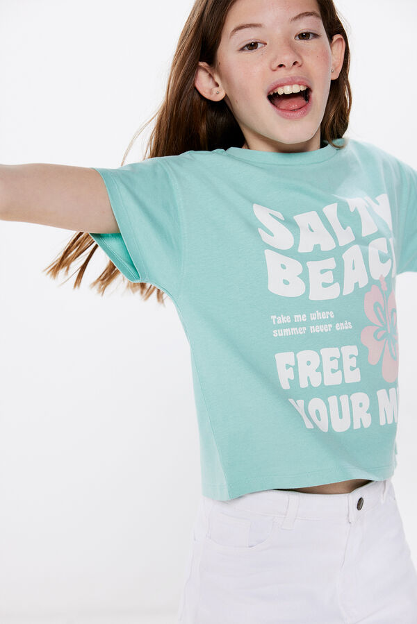Springfield Kids Camiseta Salty beach niña verde