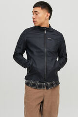 Jack & Jones Cazadora biker efecto piel negro