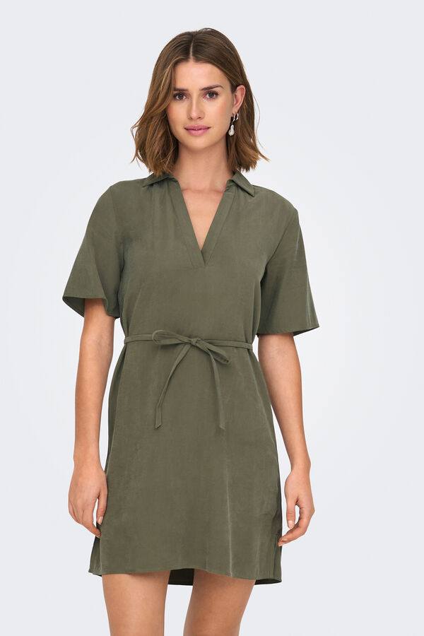 JDY Vestido de manga 2/4 verde