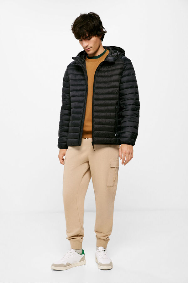 Springfield Casaco acolchoado capuz preto