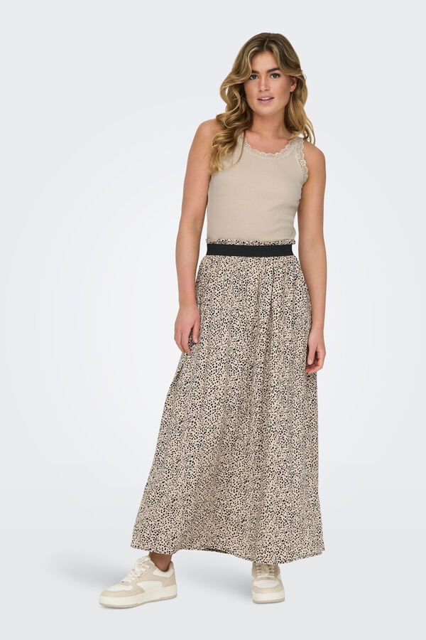 Only Falda larga tostado