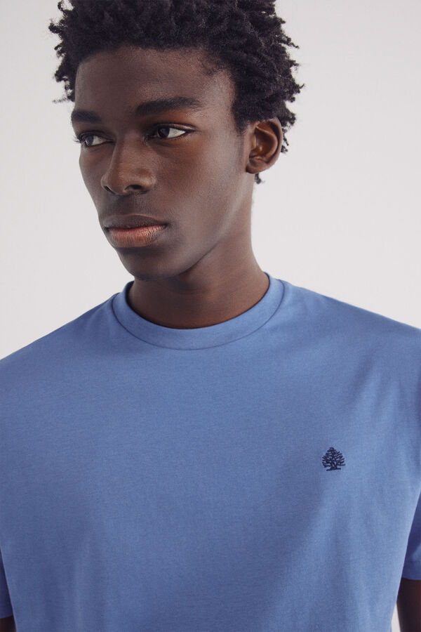 Springfield Camiseta básica com gola redonda azul