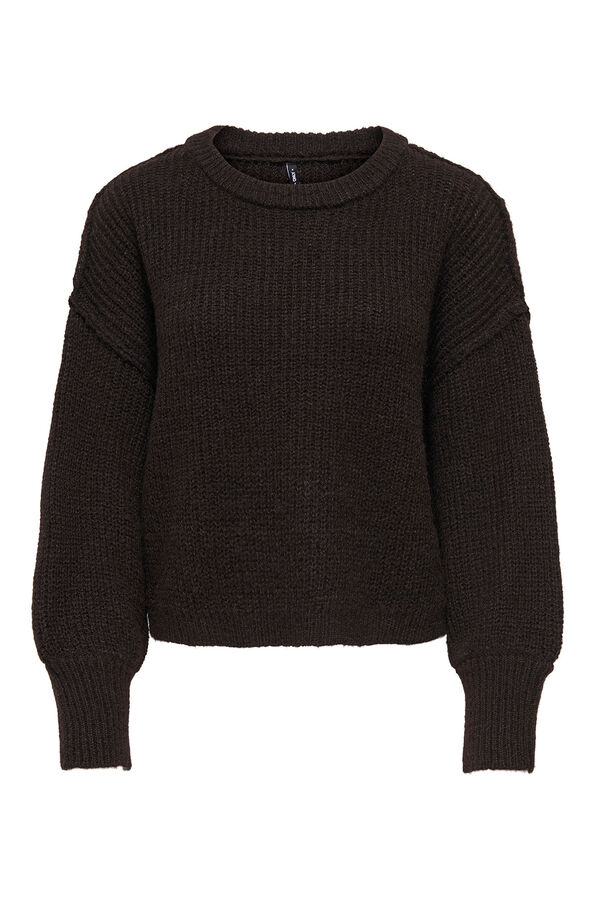 Only Camisola de gola redonda castanho