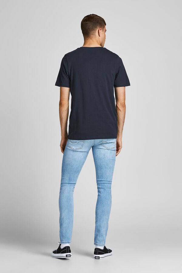 Jack & Jones Camiseta slim fit de algod&atilde;o azul