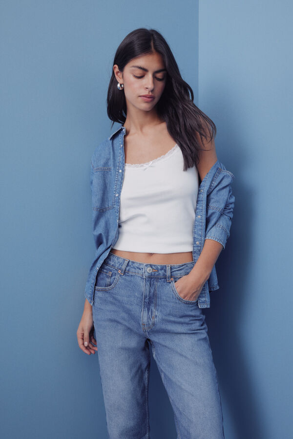 Springfield cal&ccedil;a jeans mam&atilde;e azul
