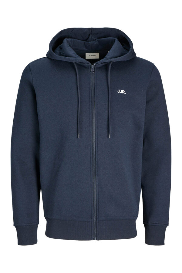 JJ REBEL Sweathsirt fecho-&eacute;clair com capuz azul