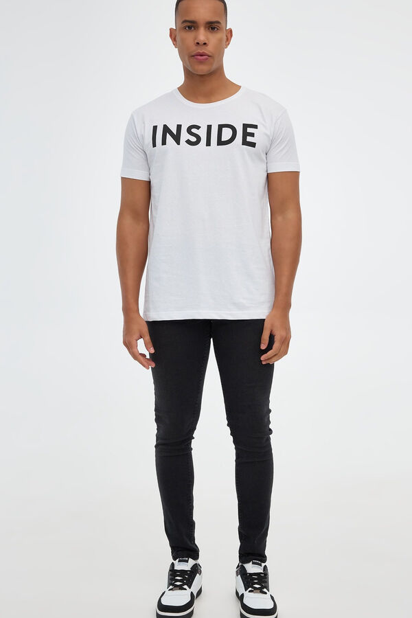 Inside Camiseta B&aacute;sica Print Logo blanco