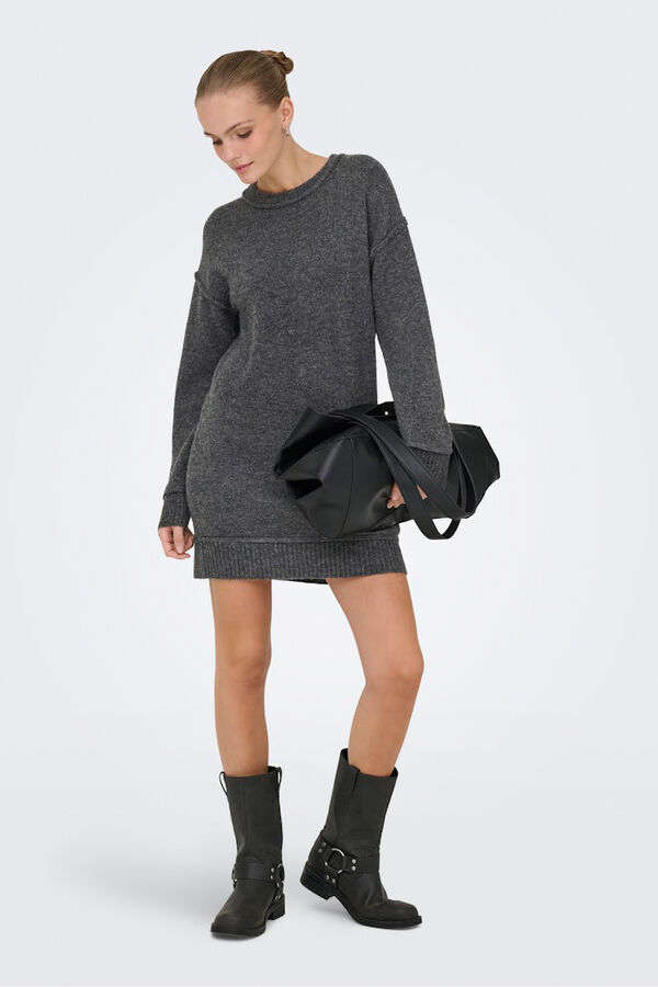 Only Vestido curto de malha  cinzento