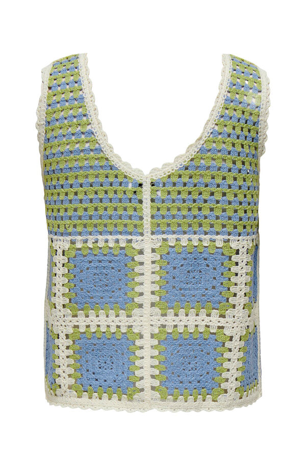 Only Top de malha sem mangas branco