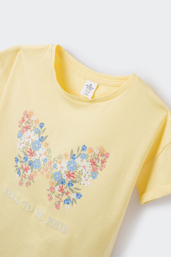 Springfield Kids Camiseta mariposa niña amarillo