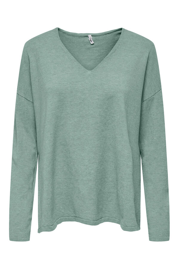 Only Camisola às riscas verde