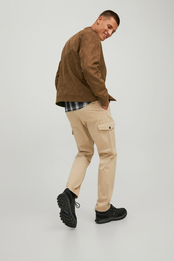 Jack & Jones Chaqueta efecto piel resistente al agua tostado