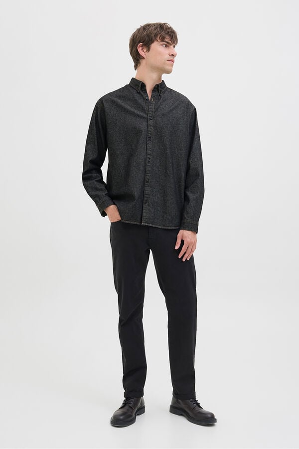JJ REBEL Camisa regular fit denim negro