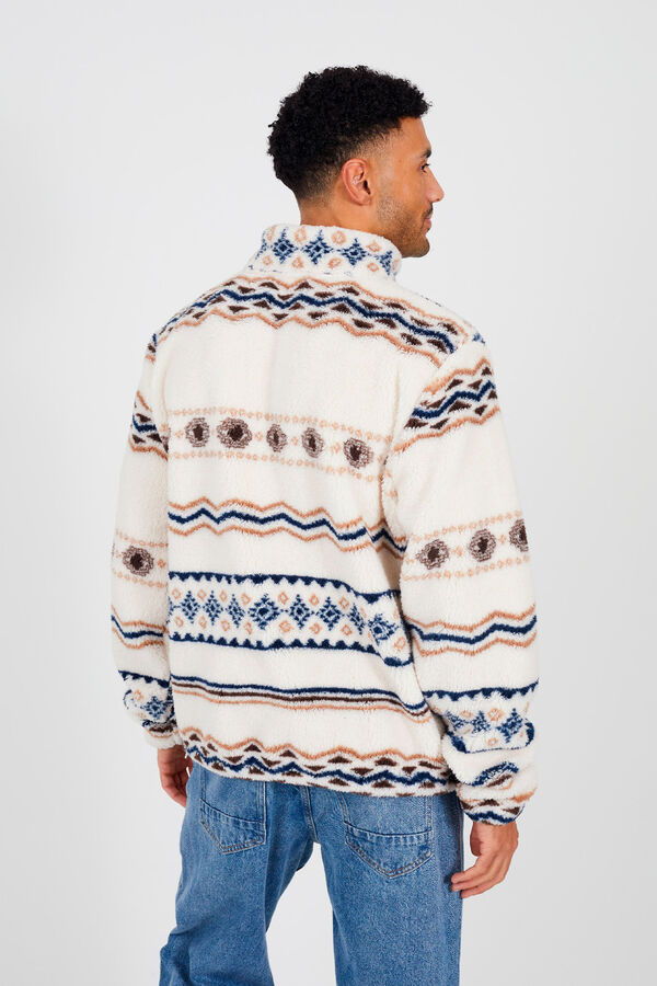 Brave Soul Sweatshirt com gola e fecho-&eacute;clair branco