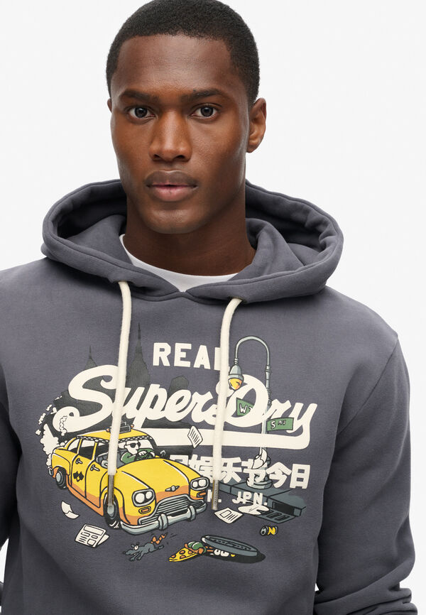 Superdry Sudadera Con Capucha Gr&aacute;fica gris
