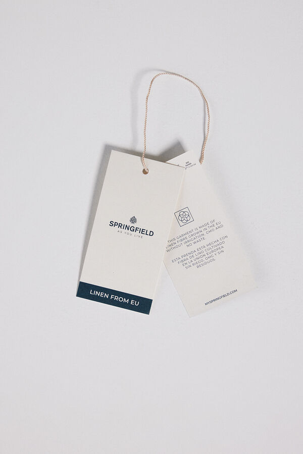 Springfield Camisa lino rayas azul