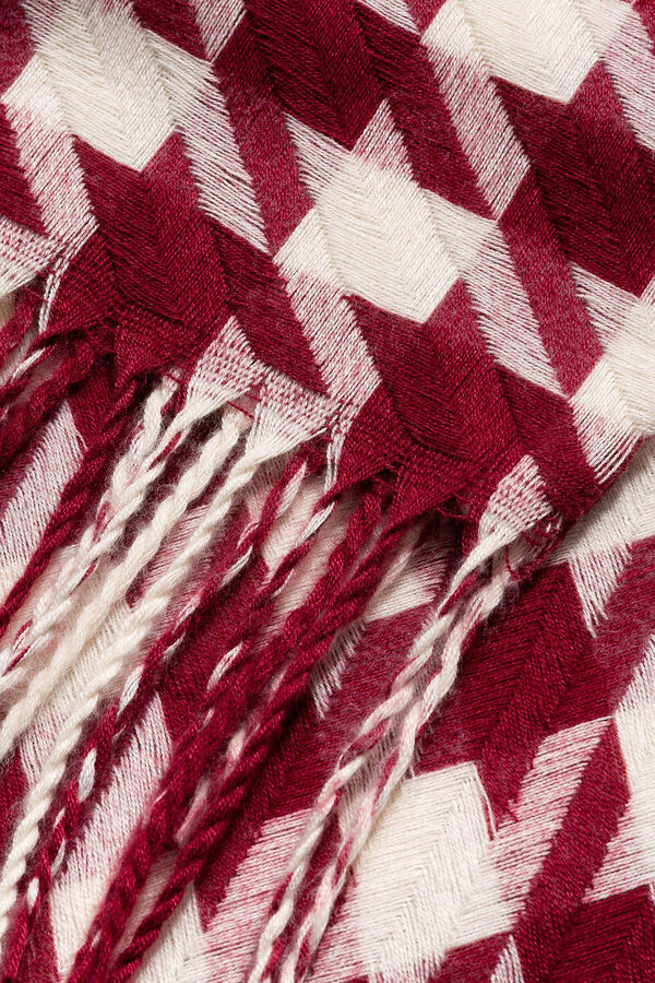 Tiffosi Len&ccedil;o Efeito Geom&eacute;trico com Franjas vermelho