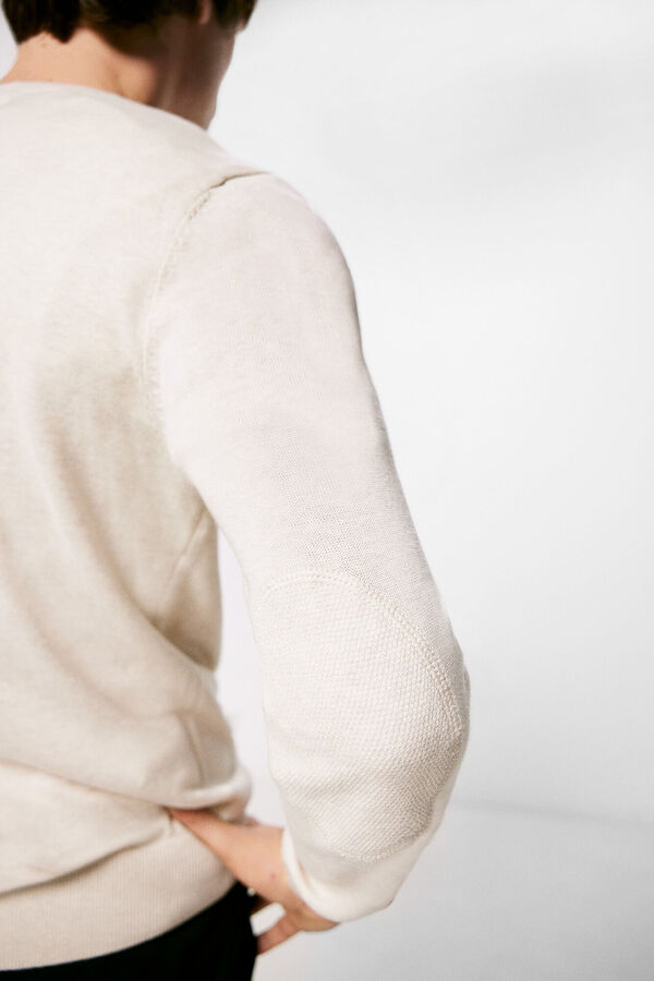 Springfield Camisola b&aacute;sica cotoveleiras branco