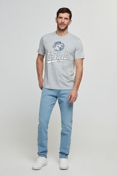 Springfield T-shirt manga curta estampada cinza