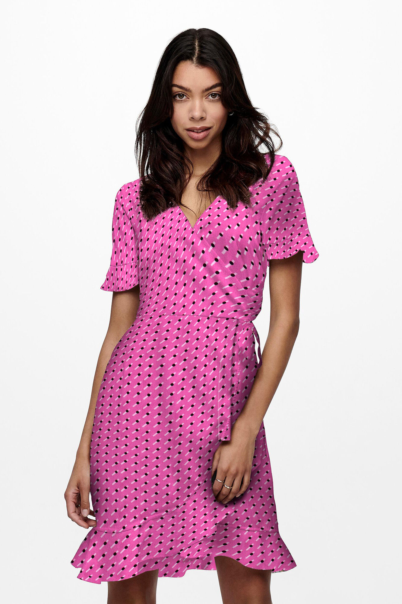 Only Vestido corto cruzado