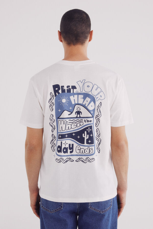 Springfield Camiseta descanse sua mente bege