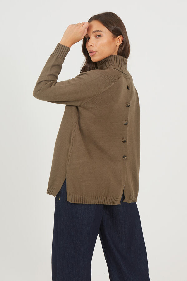 Brave Soul Jersey con botones en la espalda kaki