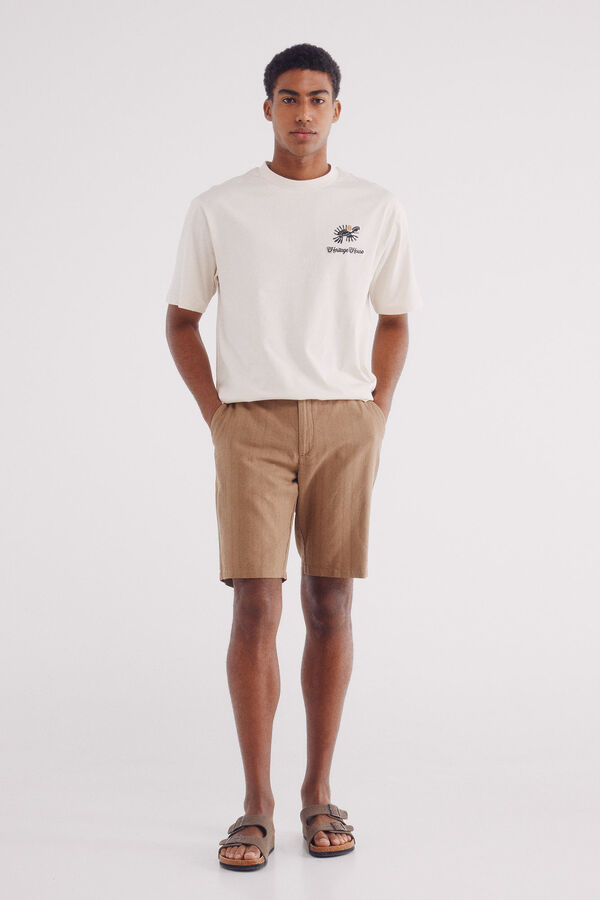 Springfield Camiseta bordado &eacute;tnica branco