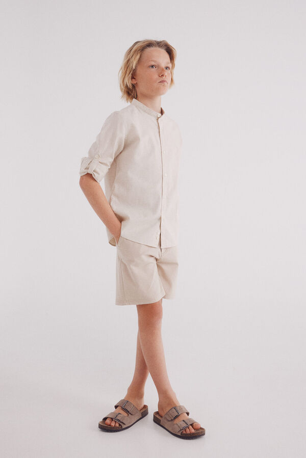 Springfield Kids Bermudas estructura cuadrille ni&ntilde;o beige