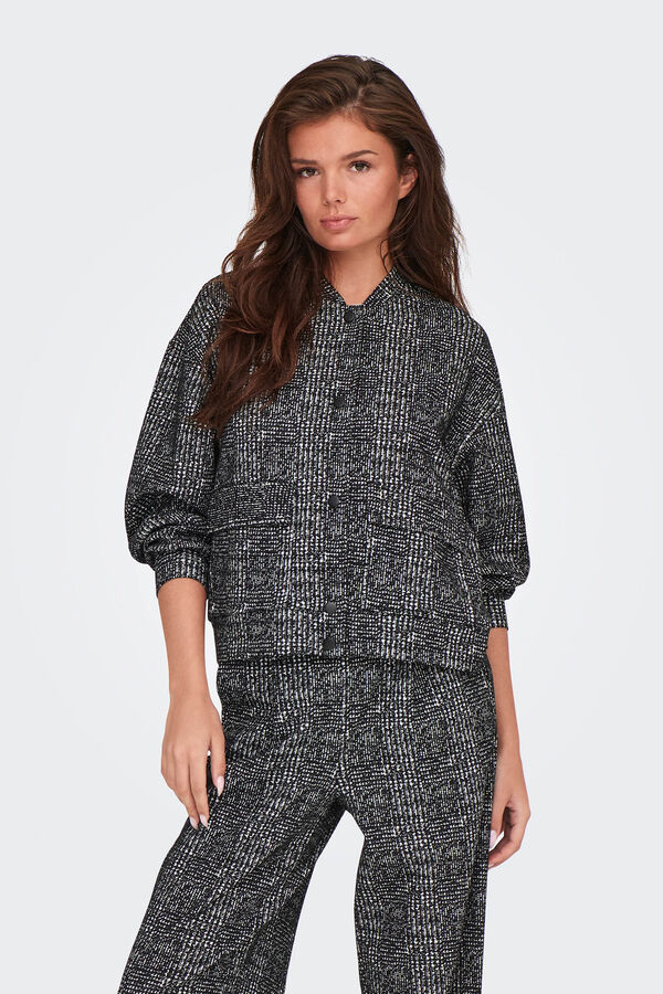 JDY Jaqueta bomber estampada preto