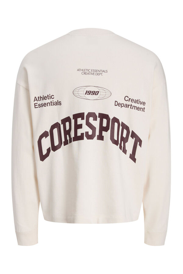 Jack & Jones sweatshirt cropped com itens essenciais para atletismo branco