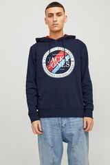 Jack & Jones Sweatshirt com capuz padr&atilde;o azul